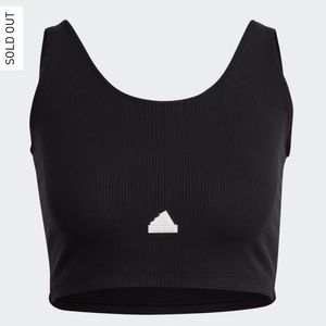 XS Small black tank top with white adidas reflective spot on the front